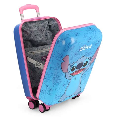 Mala De Viagem Pequena De Bordo 10kg Infantil Stitch Azul Maloa Store