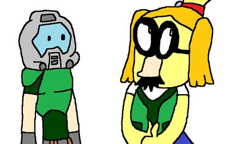 Doomguy Meets Isabelle By Mixopolischannel On Deviantart