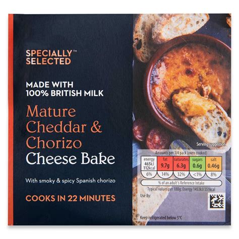 Mature Cheddar And Chorizo Cheese Bake 150g Specially Selected Aldiie