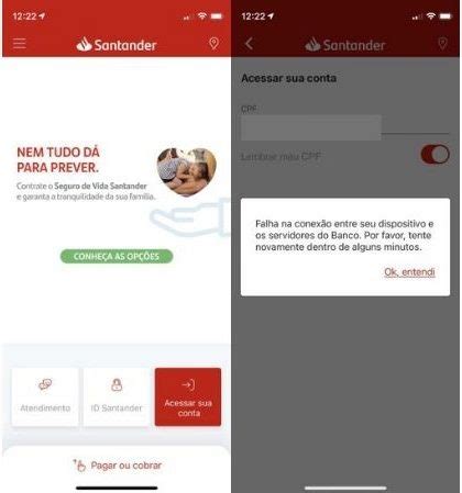 Santander fora do ar clientes relatam falhas no aplicativo nesta terça