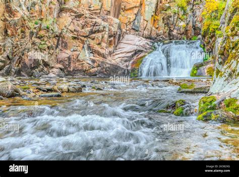 Waterfall Along Tenderfoot Creek In The Little Belt Mountains Near