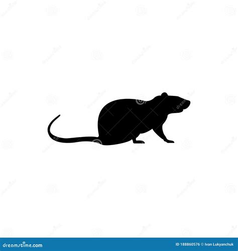 Vector Rat Silhouette View Side For Retro Logos Emblems Badges