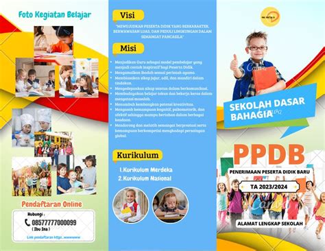 Brosur Lipat 3 Ppdb Sekolah In 2024 Trifold Brochure Design Brochure