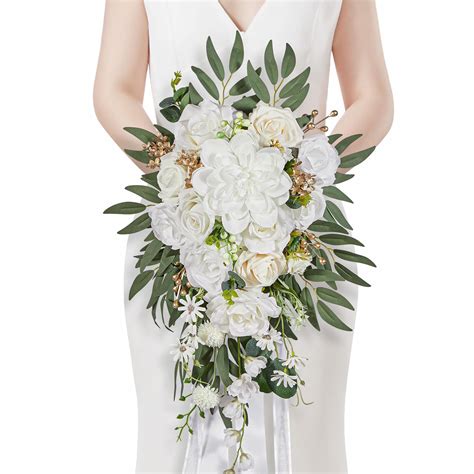 Buy Serwalin 10 Inch Wedding Bouquets For Bride Ivory Bridal Bouquet Of