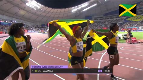 Watch Team Jamaica Wins Womens 4x100m Relay Gold I Am A Jamaican