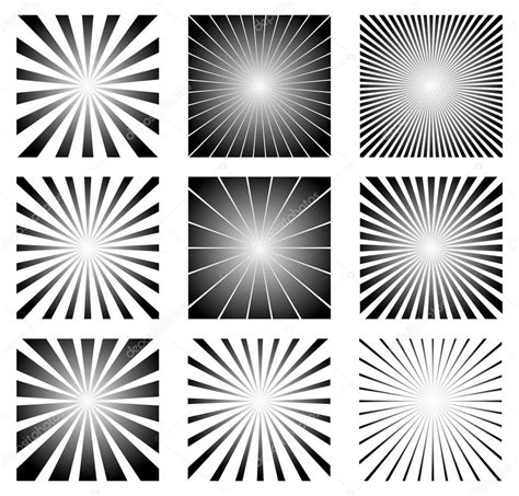 Monochrome Sunburst Starburst Backgrounds Stock Vector By Vectorguy