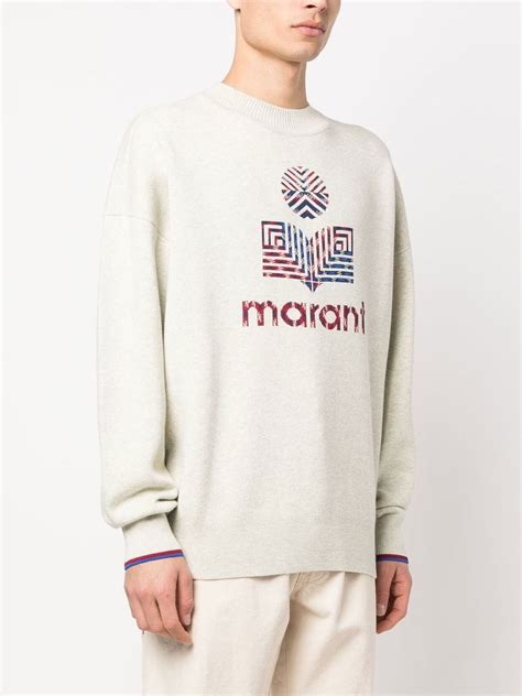 Marant Intarsia Knit Logo Jumper Farfetch