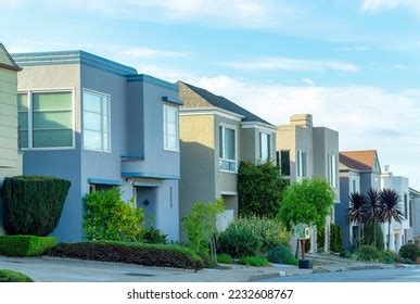 Row Modern Urban Houses Suburban Area Stock Photo 2232608767 | Shutterstock