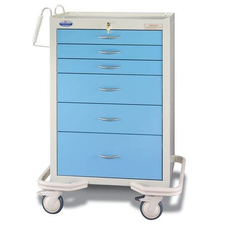 Standard Steel 30" 6-Drawer Key Locking Cart, Cranberry | Armstrong Medical