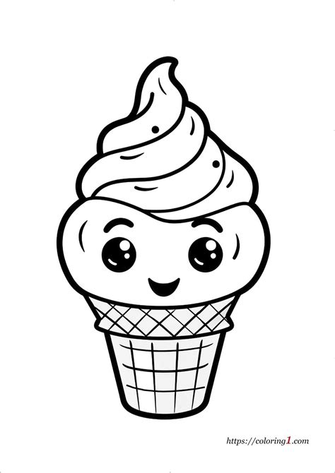 Ice Cream Cone Emoji Coloring Page 2 Free Coloring Sheets 2024