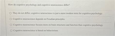 Solved How Do Cognitive Psychology And Cognitive Chegg