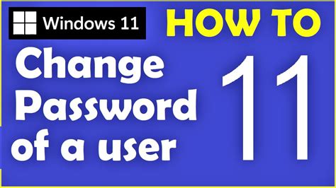 How To Change User Password In Windows 11 YouTube