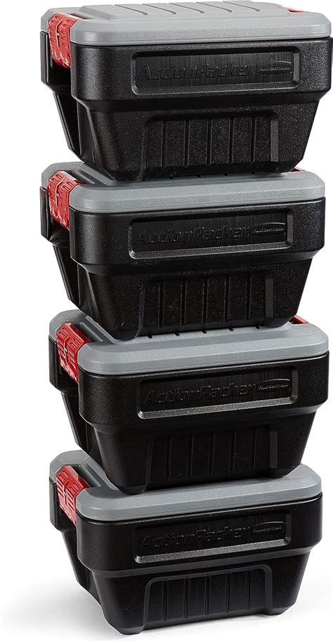 Amazon Rubbermaid Actionpacker Gal Lockable Storage Box Pack