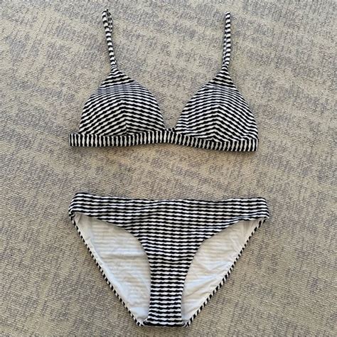 Onia Swim Onia X Theory Navy White Stripe Bikini Poshmark