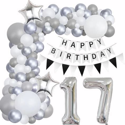 Arche Ballons Ans Fille Garcon Anniversaire Ballons Argent Gris