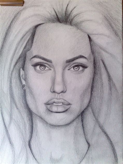 Angelina Jolie Drawing Pencil Portraiture Drawing Art Drawings