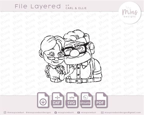 File Layered Up Movie Elderly Carl And Ellie Dxf Svg Eps Pdf Instant