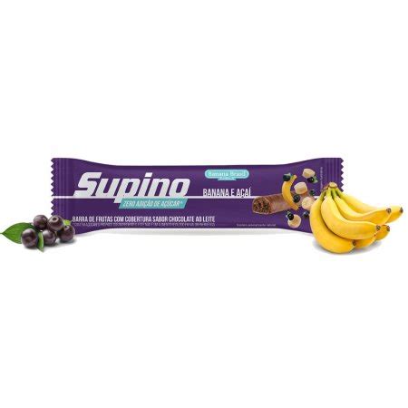 Barra de Fruta Supino Sabor Chocolate Recheio Banana e Açaí 24g