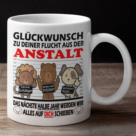 Abschiedsgeschenk Kollegen Glückwunsch zu Deiner Flucht aus Etsy de