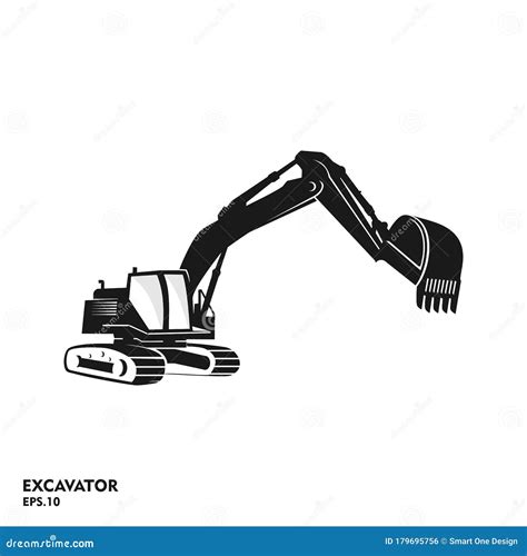 Excavator And Backhoe Logo Vector Template Stock Vector Illustration