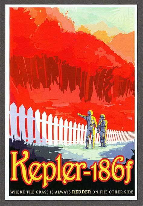 Kepler 186f Exoplanet Of Red Dwarf Space Tourism Travel Poster Style Postcard Other Unsorted