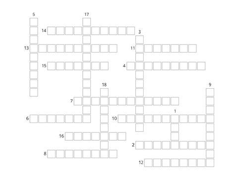 Crucigrama Vocabulario Unidad Crossword