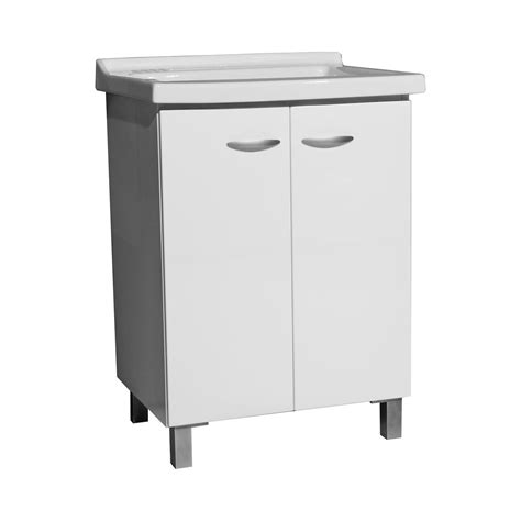 Mobile Lavanderia Con Lavabo Incluso Ceramica Bianco L X P X H