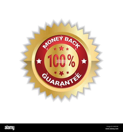 Money Back With 100 Percent Guarantee Sticker Golden Label Icon Seal