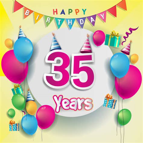 Happy 35th Birthday Illustrations Royalty Free Vector Graphics And Clip Art Istock