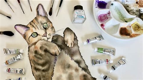 Ready Wet Paint How To Paint A Tabby Cat In Watercolour Step By