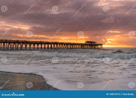 Myrtle Beach Sunrise stock image. Image of shore, landscape - 148012913