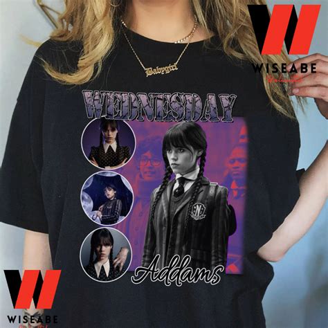 Hot Black Jenna Ortega Wednesday Addams 2022 T Shirt - Wiseabe Apparels