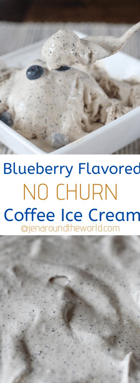 Blueberry Flavored No Churn Coffee Ice Cream