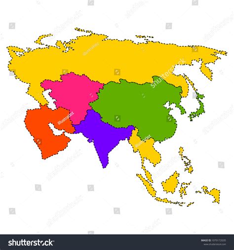 Political Map Asia Stock Vector (Royalty Free) 1079172035 | Shutterstock