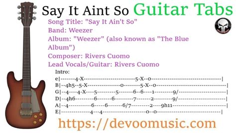 Say It Aint So Guitar Tabs Best By Weezer Guitar Knowledge