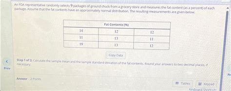 Solved An Fda Representative Randomly Selects Packages Of Chegg