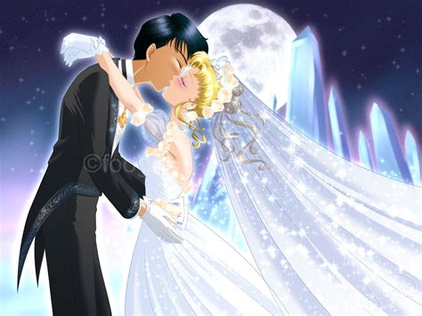 Usagi And Mamoru Wedding Kiss By Foogie On Deviantart Sailor Moon