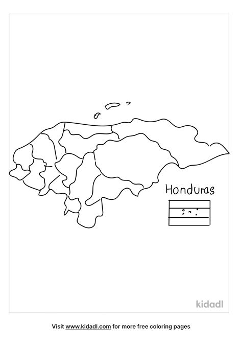 Free Honduras Map Coloring Page Coloring Page Printables Kidadl