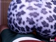 Hot Assjob Lap Dance In Tight Leggings Wearing Sexy Swimsuit Underneath