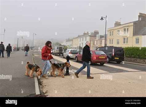 Clevedon Uk 18th Feb 2024 On A Mild Afternoon At Clevedon Seafront