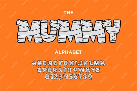 Premium Vector Mummy Bandages Font Halloween Vector Illustration