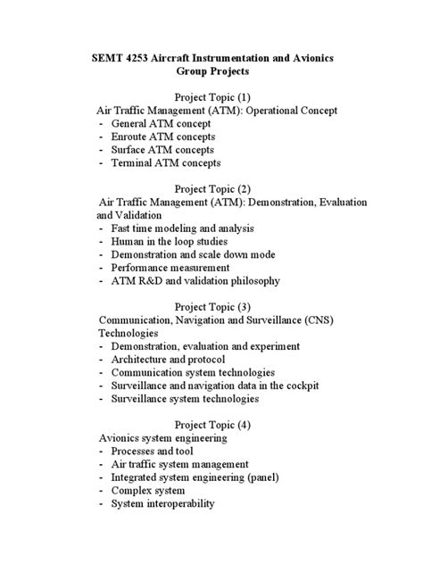 Avionics Project Topics-Sem1-2022-2023 | PDF | Avionics | Unmanned ...