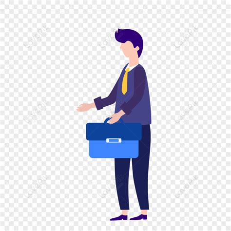 Man Hand Carry Briefcase Icon Free Vector Illustration Material