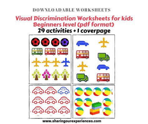 Visual Discrimination Worksheets For Toddlers Preschoolers Pdf