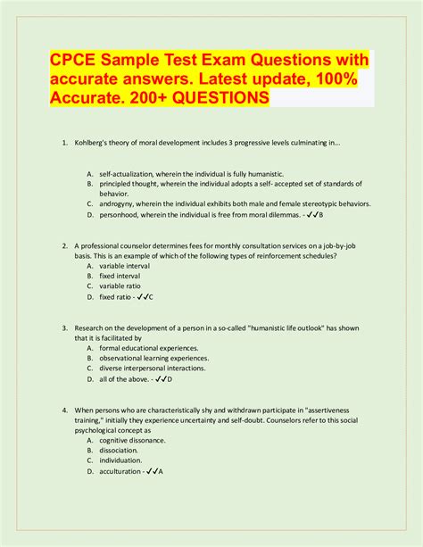 Cpce Sample Test Exam Questions With Accurate Answers Latest Update