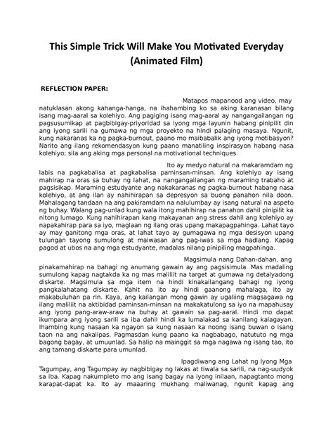 Physical edutaion reflection - This Simple Trick Will Make You