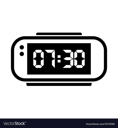 Digital Alarm Clock Royalty Free Vector Image Vectorstock