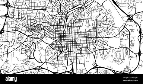 Urban vector city map of Raleigh, USA. North Carolina state capital ...