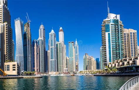 Panorama Of Dubai Downtown At Sunrise Stock Photo Image Of Arabic