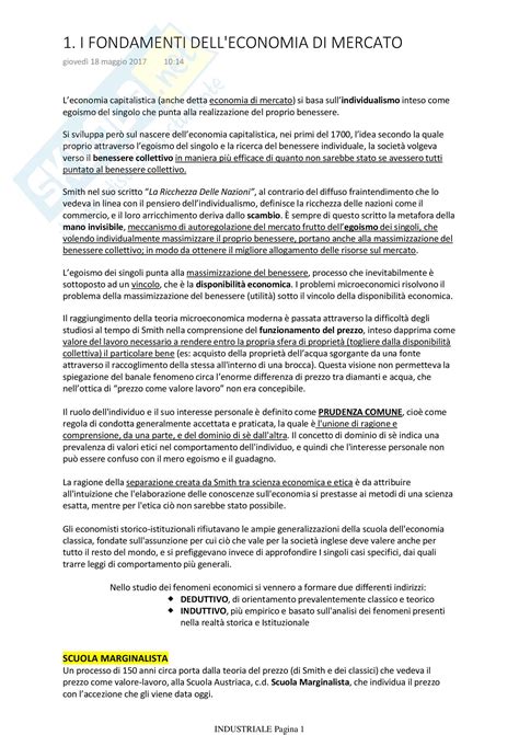 Concetti E Nozioni Appunti Di Economia Industriale